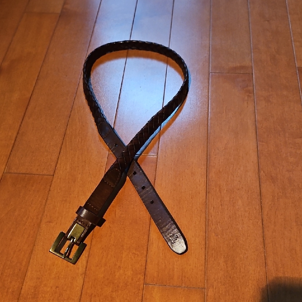 Ralph Lauren Brown Leather Braided Belt